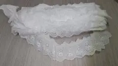 バラ柄フリル綿レース