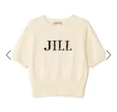 JILL by JILLSTUART 半袖ロゴジャカードビジューニット
