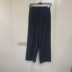 ユニクロ　タックワイドパンツ　チェック　グレー　Mサイズ