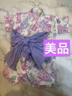 petit main プティマイン　甚平 80cm 浴衣　紫陽花柄　花柄　ピンク