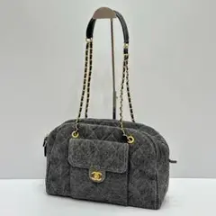Chanel ボストンバッグ グレー