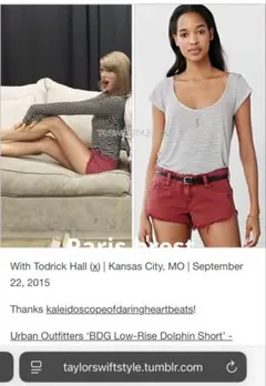 Urban outfitters ショートデニム taylor swift着用