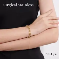 ラス①SALE！《no,132》 ノットチェーンブレスレット ゴールドステンレス