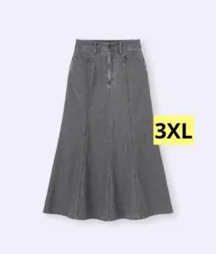 【新品】タグ付　GUライトデニムフレアマキシスカート　3XL