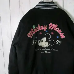 【激カワ】Disney ディズニー ウールスタジャン 大判刺繍ワッペン ミッキー