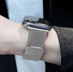 アップルウォッチ用 ミラネーゼループ ステンレス 時計ベルト