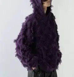 HARE UNDERGROUND MOD フリンジニットフーディ　パープル