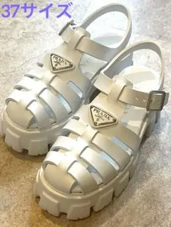 プラダ PRADA サンダル ラバーサンダル モノリス 37 ホワイト