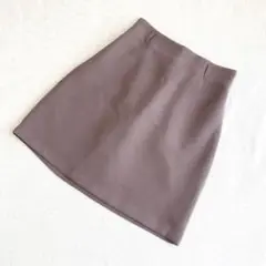 1577【アラマンダ】美品　タイトミニスカート　M ゴムウエスト　くすみパープル