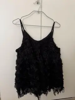 ブラック フラワーデザイン キャミソール