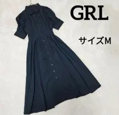 バックレースアップタックシャツワンピース　GRL