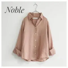 美品 Noble リネンシャツ ピンク 38 ノーブル