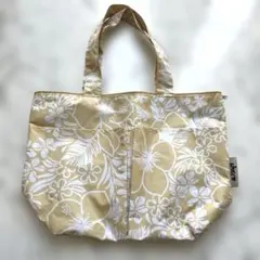 cher 花柄トートバッグ　エコバッグ ナイロンバッグ　ハイビスカス柄