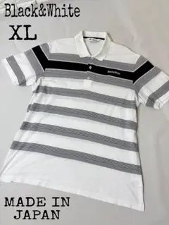 Black&Whiteブラックアンドホワイト　メンズポロシャツXL日本製