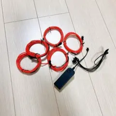 Aoling ELワイヤー 2M 鉄ワイヤー内蔵 レッド EL ワイヤー ネオン