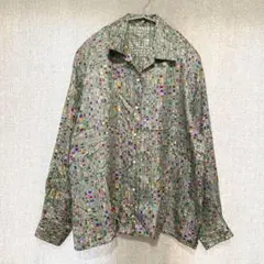 美品✦Beris シルク100％ブラウス F マルチカラー 絹レトロヴィンテージ