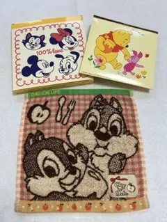 《新品》第一生命 ミッキー チップとデール プーさんタオル 3枚 まとめ売り