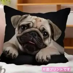 パグさん　クッションカバー５　45cm インテリア雑貨　片面プリント