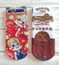 くつ下 ソックス 2足セット 22-24cm ぺこちゃん カントリーマアム