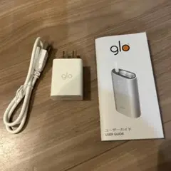 glo 充電器 ホワイト USBケーブル セット