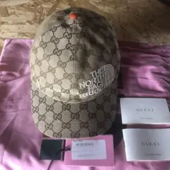 グッチ　ノースフェイス　GUCCI　コラボ　ニット帽　帽子　ピンク　極美品 グッチ ノースフェイス ニット帽 偽物 キャップ グッチ