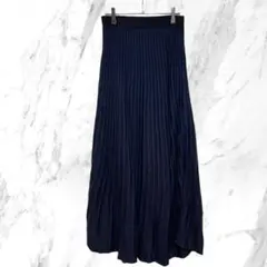 ✨美品✨ コムサイズム 【11】 ロングスカート フレア ニット 高身長 紺