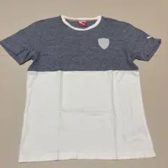Puma×フェラーリ　エンブレムロゴ Tシャツ Sサイズ ネイビー/ホワイト