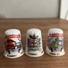 【新品未使用品】イギリスロンドン土産　指抜き　シンブル三個セット