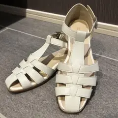 【美品】RODE SKO/ロデスコ ホワイト グルカサンダル ストラップ付き