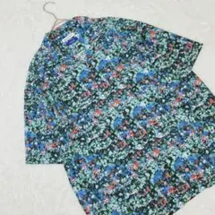 THE SHOP TK ボタニカル 花柄 半袖シャツ XL シワになりにくい