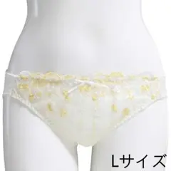 小花チュールレース トリコット ショーツ Lサイズ クリーム 【新品 未使用品】