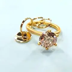 THE KISSリング型キーホルダー イエローゴールド
