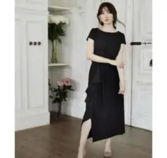 herlipto アシンメトリックラッフルジャージードレス