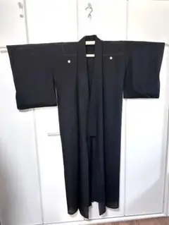 喪服　着物　夏用　梅家紋　黒　ブラック
