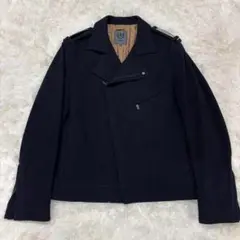 【美品】GXG ジーエックスジー ネイビー ウールコート ダブル XXL