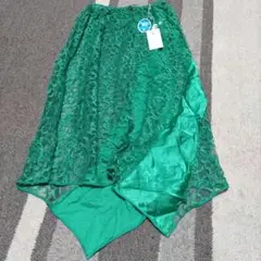 グリーン レース フレアペチコート　Wacoal　М
