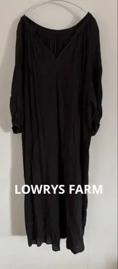 LOWRYS FARM バルーン袖ロングワンピース ブラック
