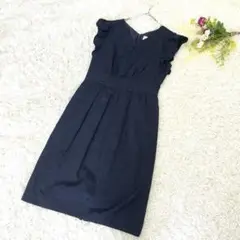 〝トロワズィエムチャコ〟美品ジャガード膝丈ワンピース日本製お出かけワンピース38