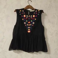 ZARA Trafaloccollectionブラック ノースリーブチュニック