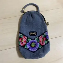 FEILER 花柄刺繍ペットボトルフォルダー　グレー