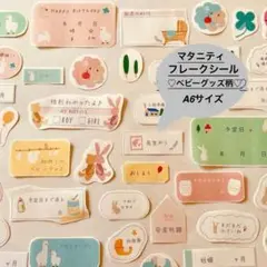 ⭐️匿名発送　A6◎母子手帳マタニティフレークシール【ベビーグッズ柄】