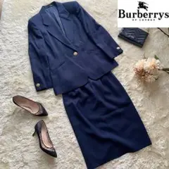 BURBERRYS バーバリー プローサム スカートスーツ ジャケット 紺ブレ