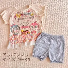 Anpanman girl アンパンマン Tシャツ刺繍 セット 70 80