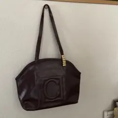 CEALIC ボルドー Cロゴ エンボスショルダーバッグ、トートバッグ