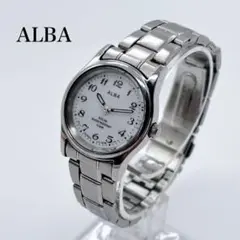 SEIKO ALBA セイコー アルバ ソーラー腕時計 白文字盤 ラウンド型