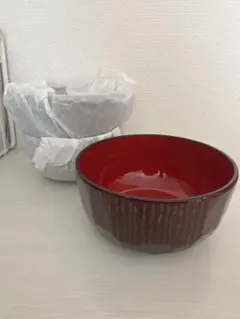 山中塗　赤黒ストライプボウル5個セット レンジ　食洗機対応