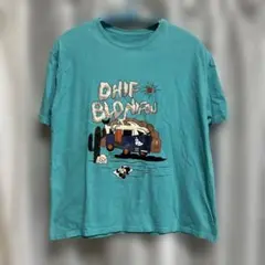 ターコイズ グラフィックTシャツ Mサイズ