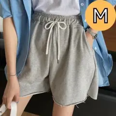 レディースショートパンツ M 短パン グレー スウェット スポーツ ルームウェア