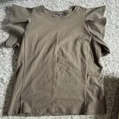 【試着のみ】ユニクロ　フリル袖　XL オリーブ