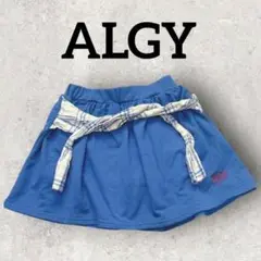 ALGY キッズ ミニスカート シャツ巻き風 インナーパンツ付 (150)ブルー